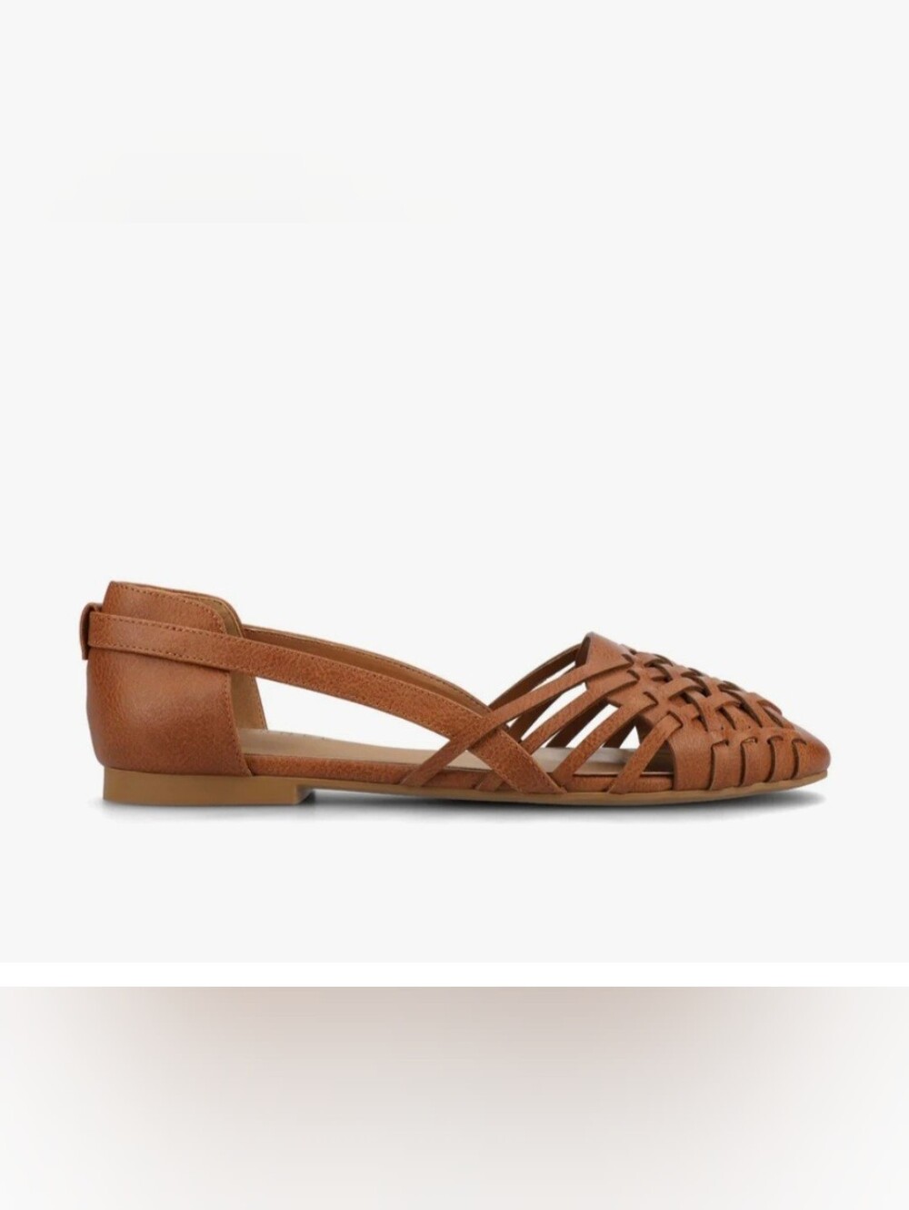 Journee Collection Ekko Women's Comfortable  Braided Flat Brown Sandal Size 8